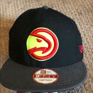 Black, red, and neon green Atlanta Hawks SnapBack